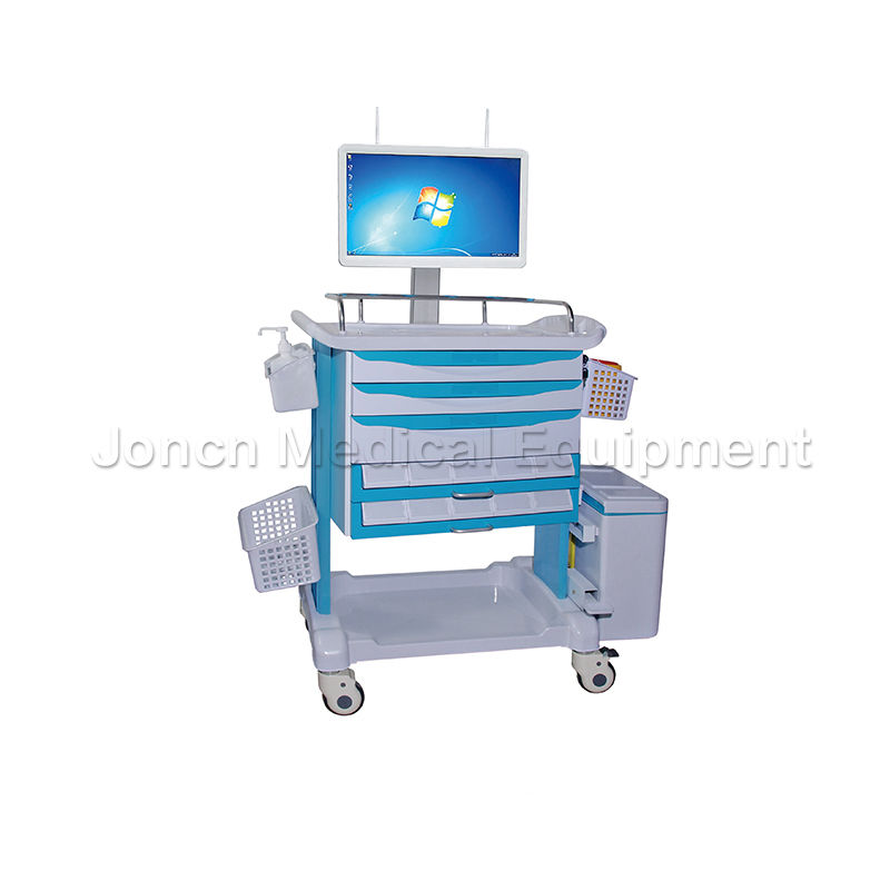 Chariot de soins sans fil E-NT-78023D6 avec poteau et tiroir