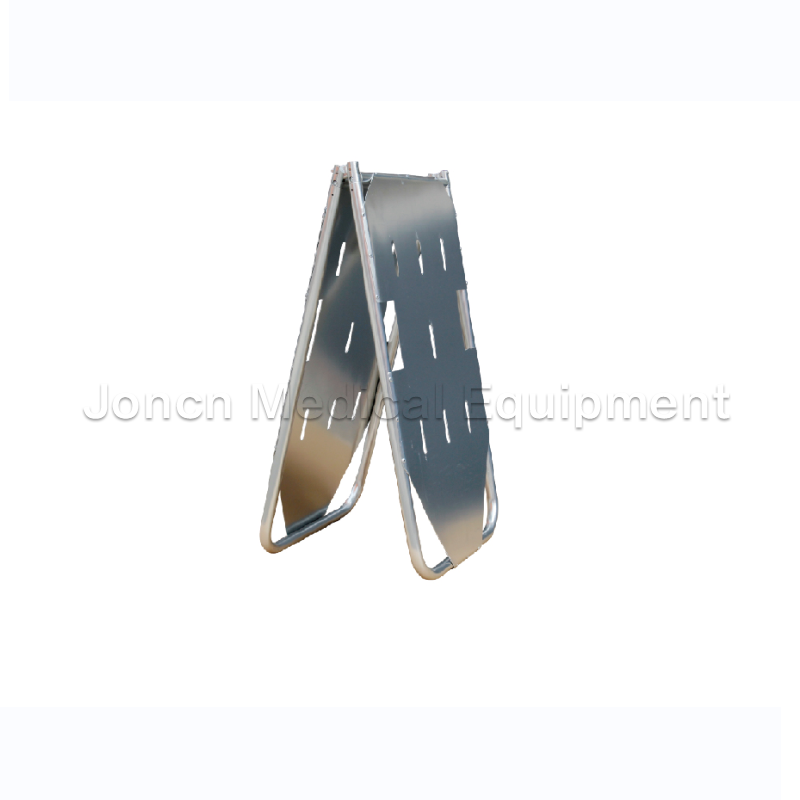 ST200031 Civière pliable (pliable) médicale portative en alliage d'aluminium à deux volets avec roues pour hôpital/ambulance/sauvetage